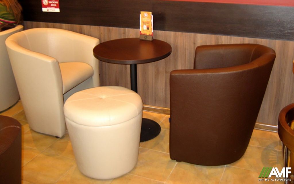 Комплект для ресторану 2 крісла Арабіка + пуф Раунд