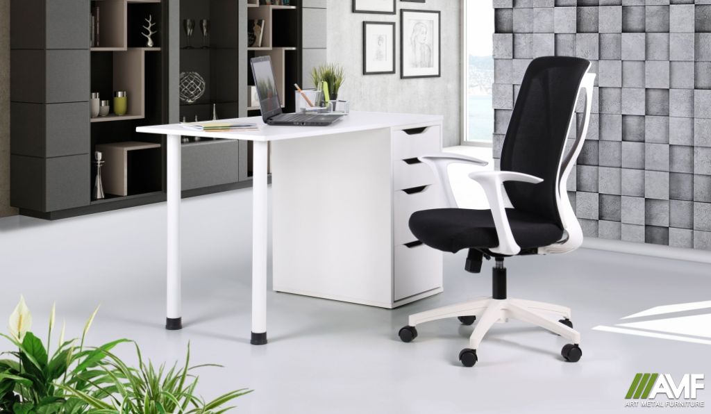 Робоче місце стіл Blond BL-102 + крісло Nickel White Black
