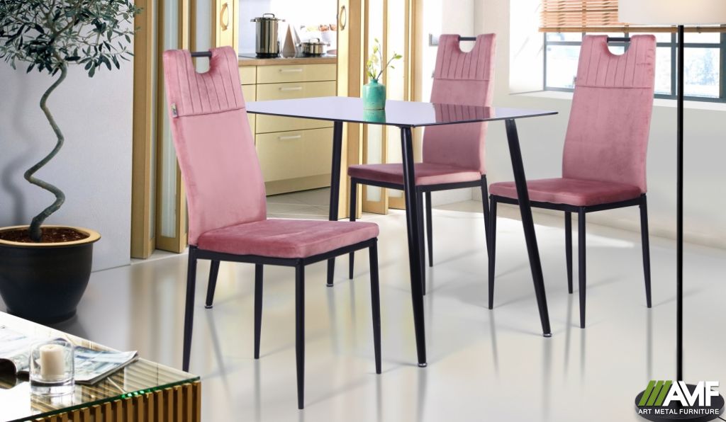 Кухонний комплект стіл Умберто + стільці Alabama рожевий