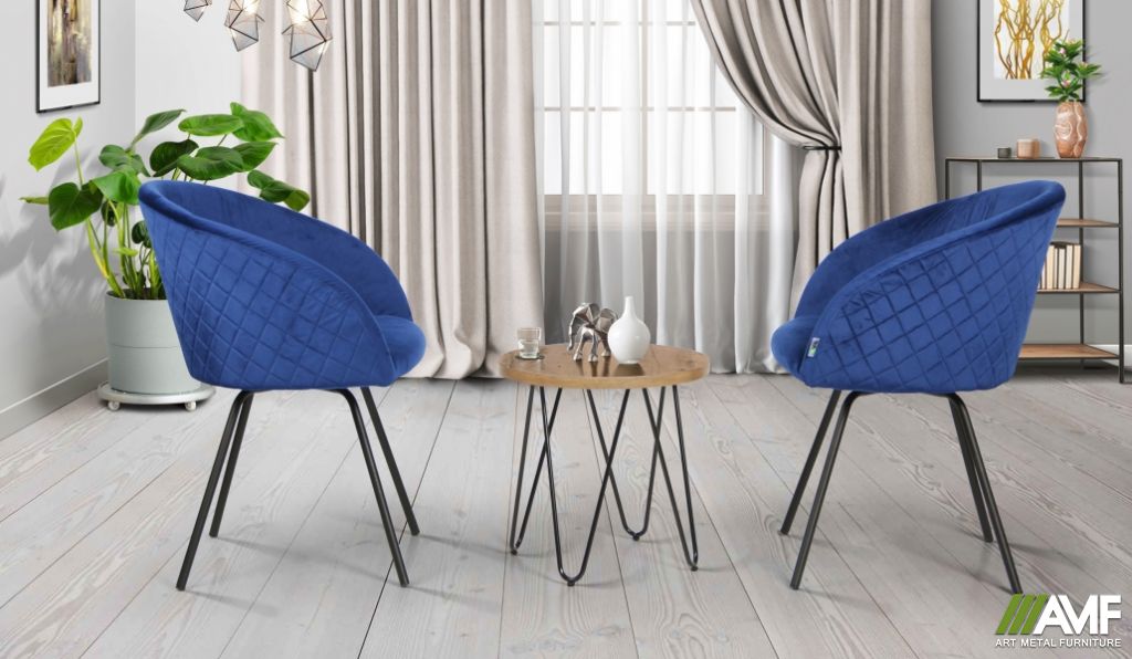 Комплект для вітальні стіл Arizona + крісла Sacramento темно-синій