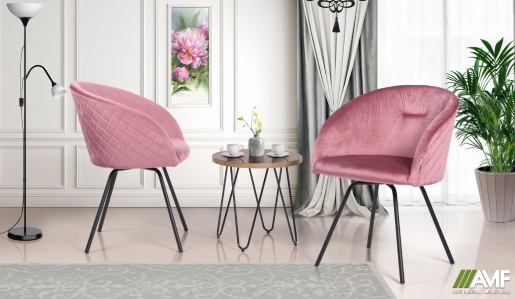 Комплект для вітальні стіл Arizona + крісла Sacramento рожевий антик