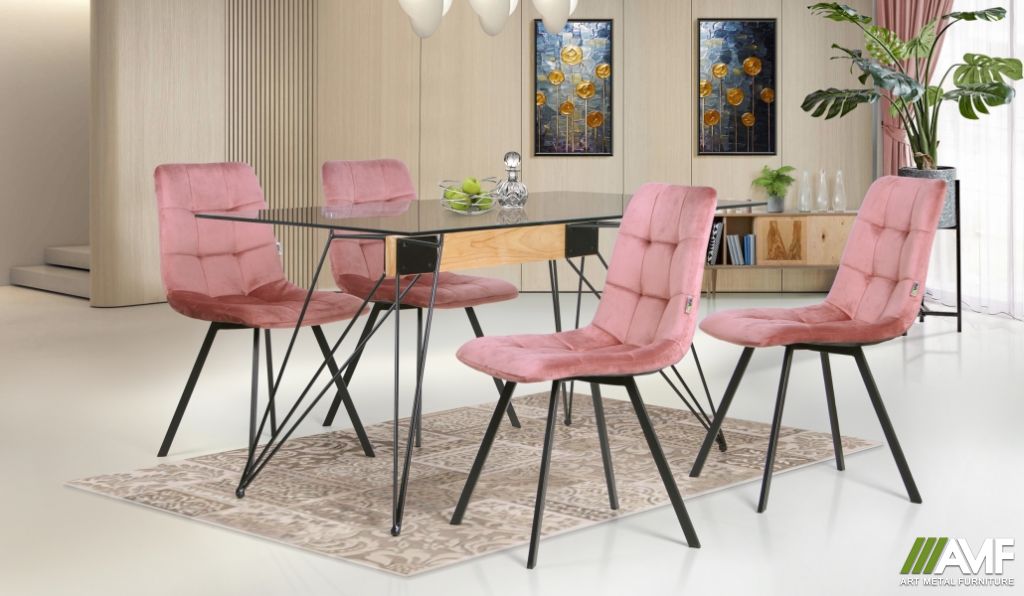 Обідній комплект стільці Harlem рожевий