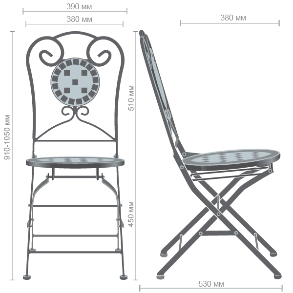 Характеристики Стул Блисс hy-mfc702 сталь черн. 95169/мозаика