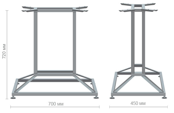 Характеристики База Контур Dual сатин серый 700х450х720Н мм