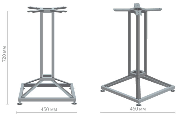 Характеристики База Контур Single сатин серый 450х450х720Н мм