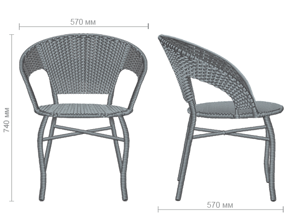 Характеристики Крісло Catalina ротанг коричневий