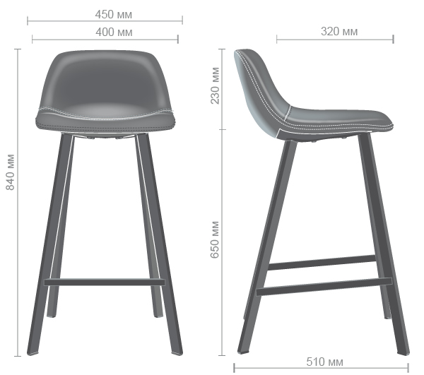 Характеристики Стул барный Clint cowboy черный