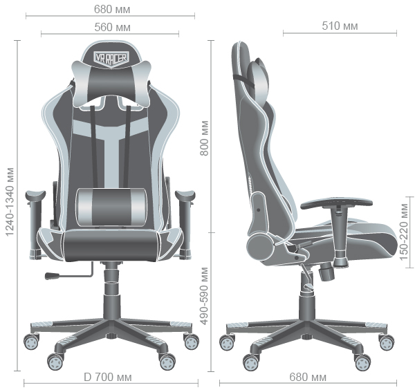 Характеристики Кресло VR Racer Dexter Hound черный/красный