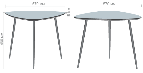 Характеристики Стол журнальный Kentucky-1 черный/МДФ дуб шервуд