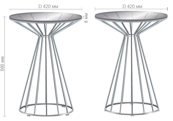 Характеристики Стол Canary, rose gold, glass top