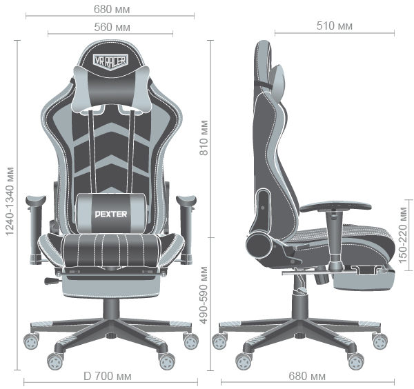 Характеристики Кресло VR Racer Dexter Galvatron черный/красный