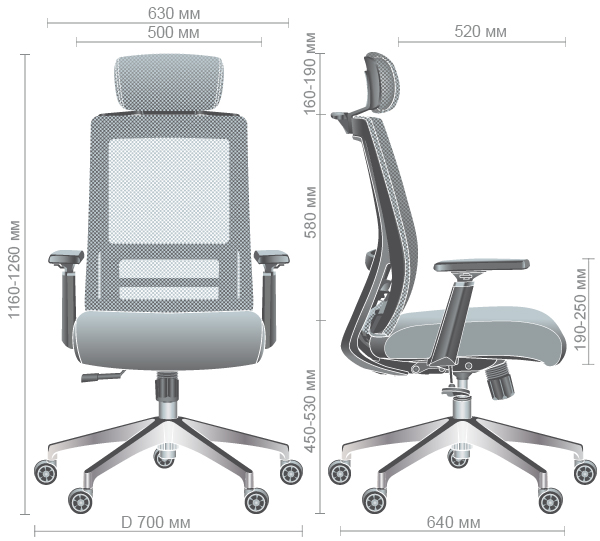 Характеристики Кресло Self светло-голубой/серый