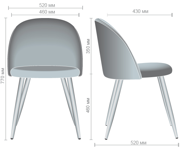 Характеристики Стул обеденный Sherry beech/blue velvet