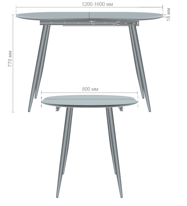 Характеристики Стол обеденный раскладной Nevada черный/МДФ дуб шервуд