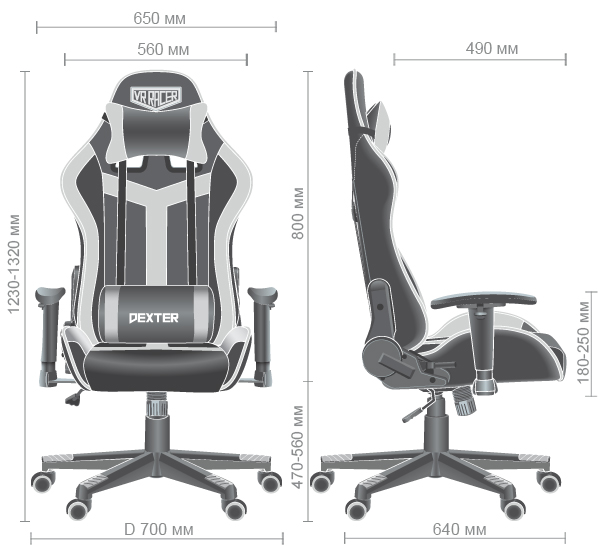 Характеристики Кресло VR Racer Dexter Laser черный/белый
