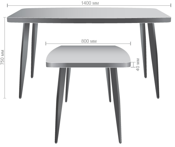 Характеристики Стол обеденный Cosmos бетон