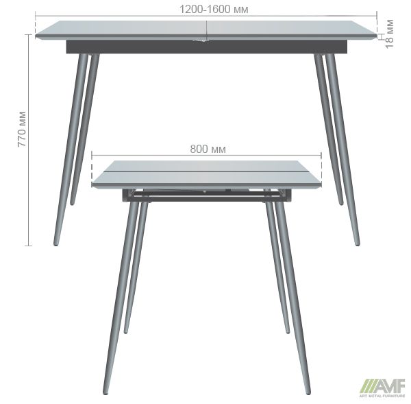 Характеристики Стол обеденный раскладной Helena черный/МДФ дуб шервуд