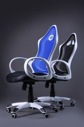 Кресло Матрикс-1 Белый, сиденье Сетка черная/спинка Сетка синяя - интерьер - фото 2